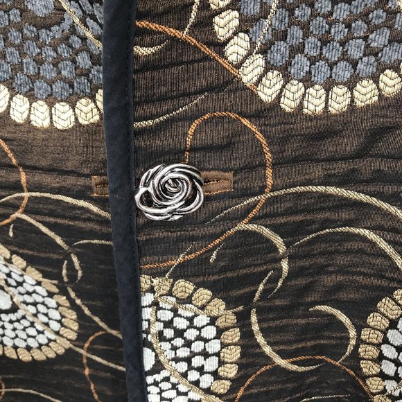 Trimdin Womens Reversable Tapestry Print Long Sleeve Jacket Size M/L - Picture 6 of 10